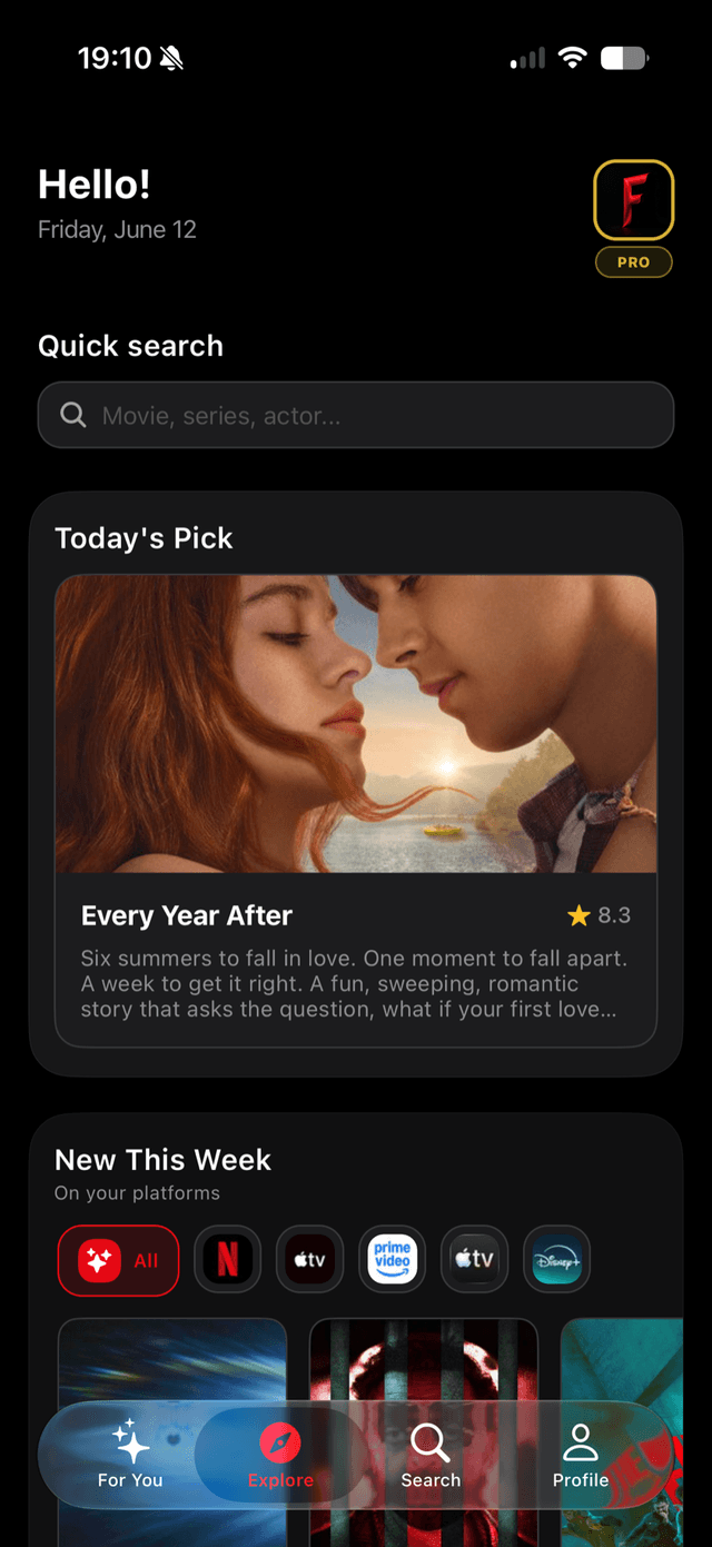 Accueil FastFlix avec recommandations personnalisées de films et séries