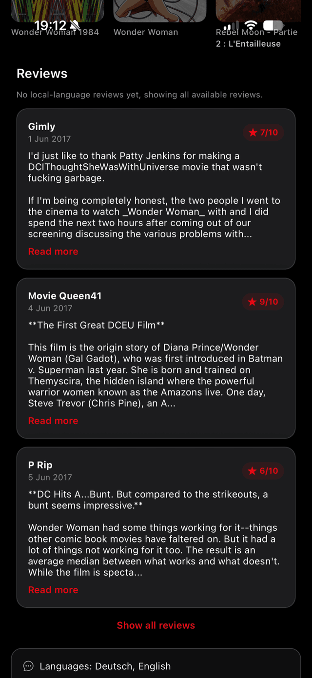 Critiques et avis de la communauté sur un film dans FastFlix